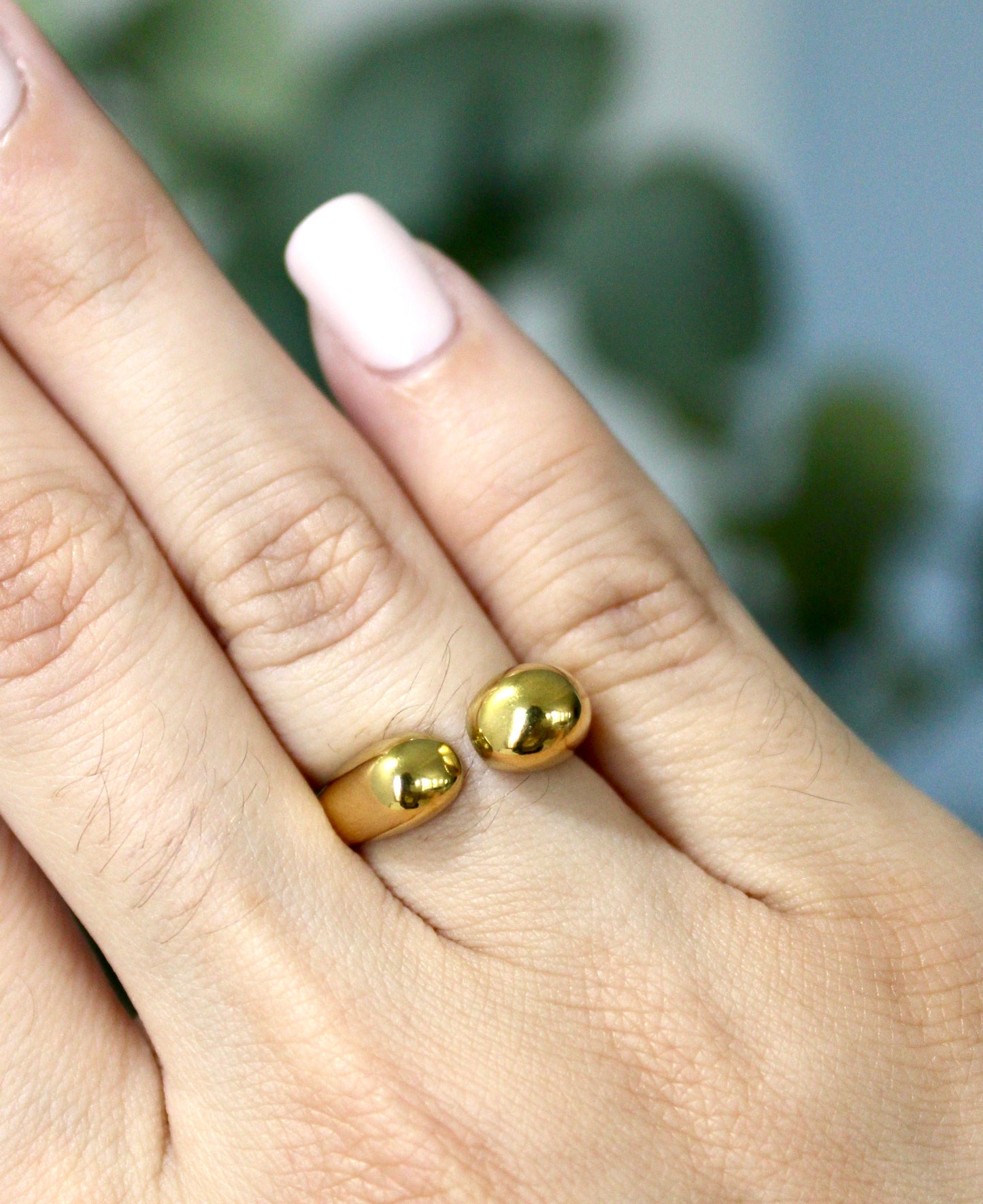 Asymmetric Open Gold Ring