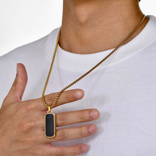 Gold Midnight Tag Necklace