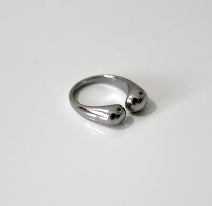 Asymmetric Silver Open Ring