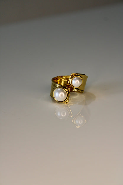 Golden Pearl Ring