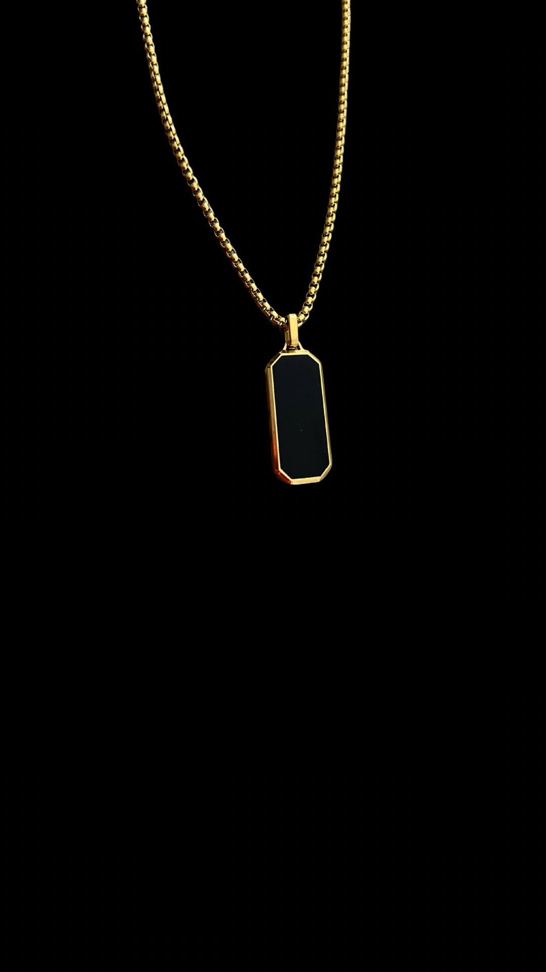 Gold Midnight Tag Necklace
