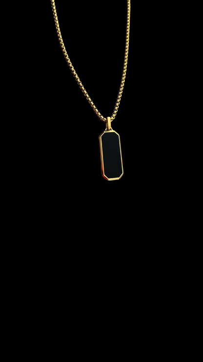 Gold Midnight Tag Necklace