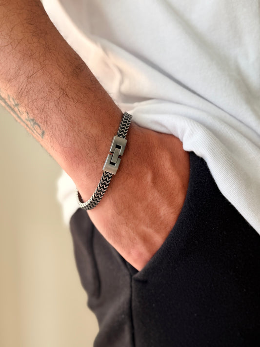 Modern Gunmetal Mesh Bracelet