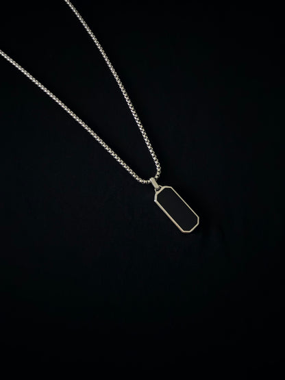 Silver Midnight Tag Necklace
