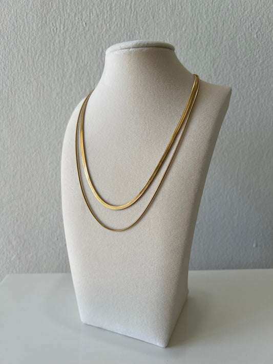 Golden Snake Double Necklace