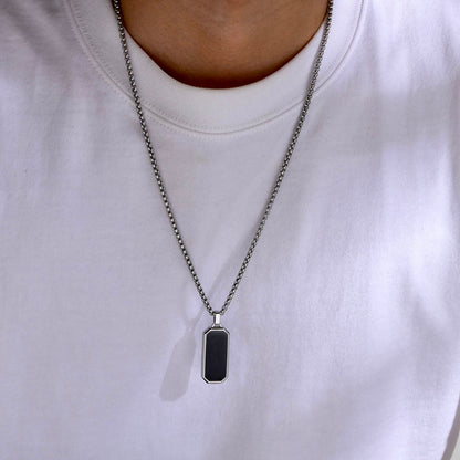 Silver Midnight Tag Necklace