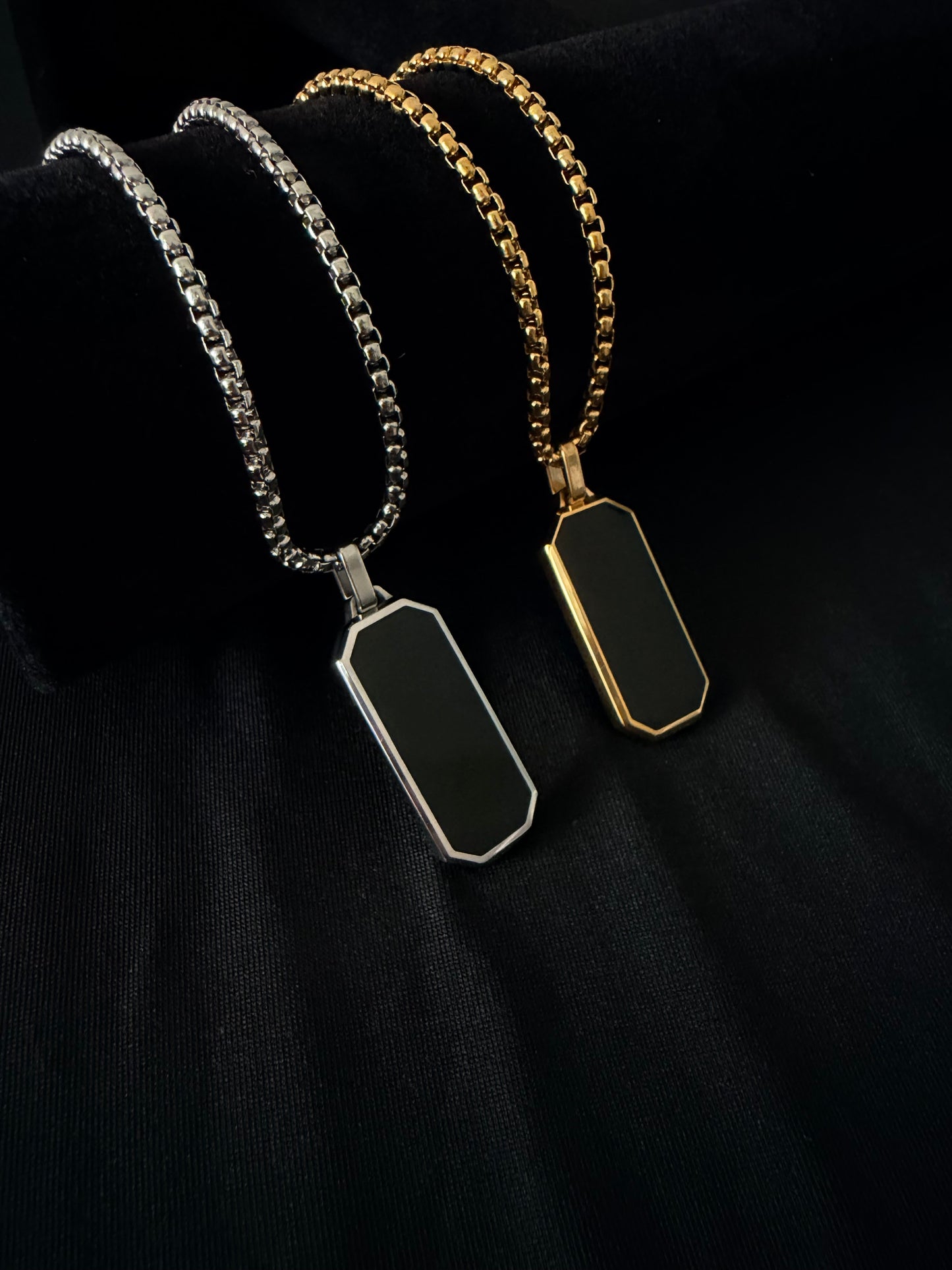 Silver Midnight Tag Necklace