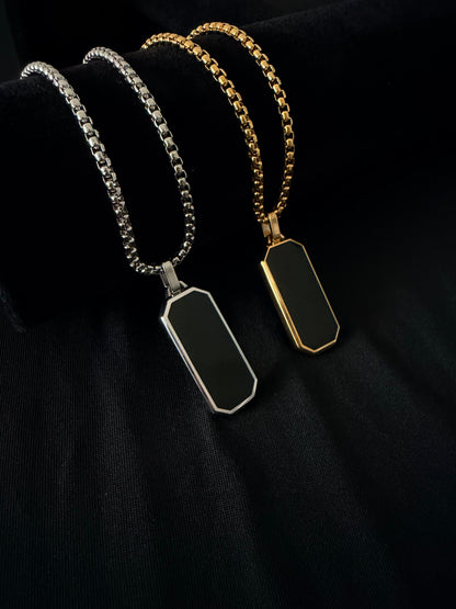 Silver Midnight Tag Necklace